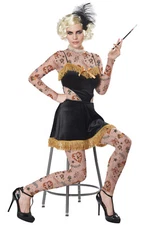 The Amazing Tattooed Lady Carnial Freakshow Adult Costume