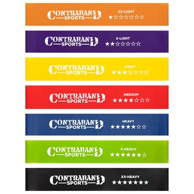Contraband Sports 7439 Elastic Loop Resistance Band Set Exercise Workout 