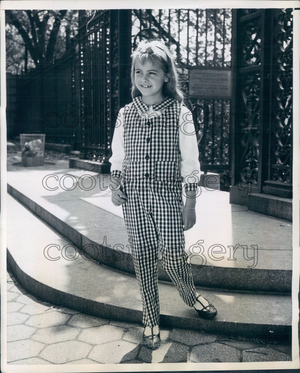 1959 Adorable Girl Models Supak Sons Checkered Jumpsuit Outfit
