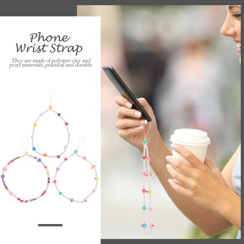 3 Pcs Pearl Phone Chain Beaded Phone Wrist Strap Phone Decoration - 第 5/12 張圖片