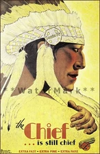 Santa Fe Railroad 1931 The Chief Vintage Poster Print Classic Train Indian Art 