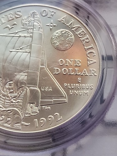 1992-D $1 Columbus PCGS MS 69-- 90% Silver -SEE STORE WW2 MEDALS -PCGS COINS - Picture 8 of 9
