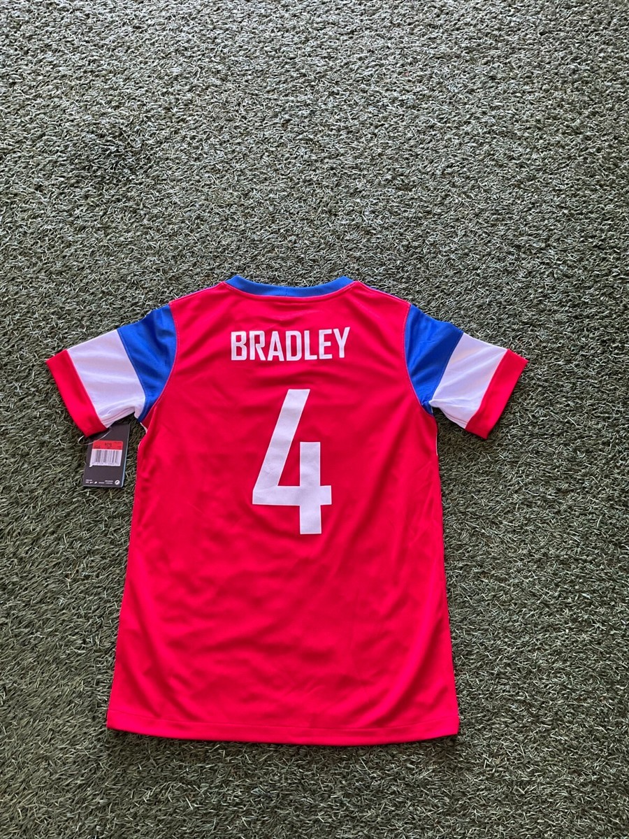 Nike USA Youth Away Jersey 2014 Legend Bradley #4 - Red/Blue/White
