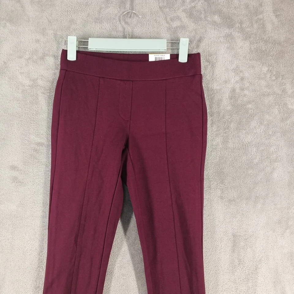 NUEVO CON ETIQUETAS $43 Leggings Style&Co tiro medio cintura cómoda talla PS borgoña lisa Foto 2 de 4
