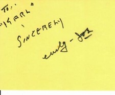 "The Three Stooges" Curly Joe DeRita Signed 3X5 Card COA