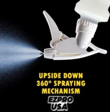 Upside Down Spray Bottle Empty Plastic Adjustable Sprayer HDPE 360 Made In USA