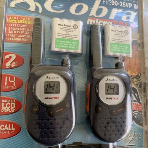 Cobra FRS90-2SVP W MicroTalk GMRS/FRS Two Way Radios With Desktop Charger NEW - Picture 2 of 5