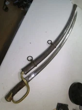 US CIVIL WAR ARTILLERY SWORD AND SCABBARD AMES MAKER DATED 1864 CLEAN BLADE