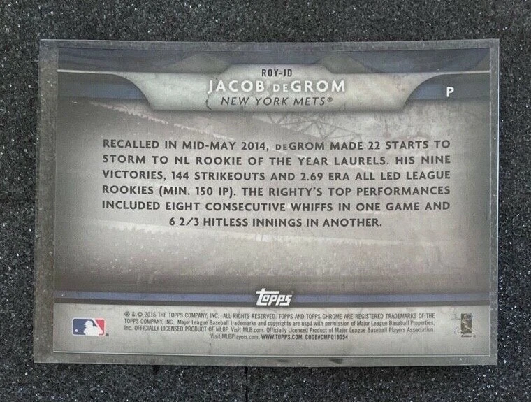 2016 Topps Chrome ROY Chronicles #ROY-JD Jacob deGrom - Image 2 of 2