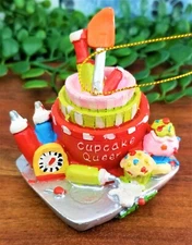 VTG CAKE QUEEN Christmas Tree Ornament Baker's Gift Barbie Doll House Miniature