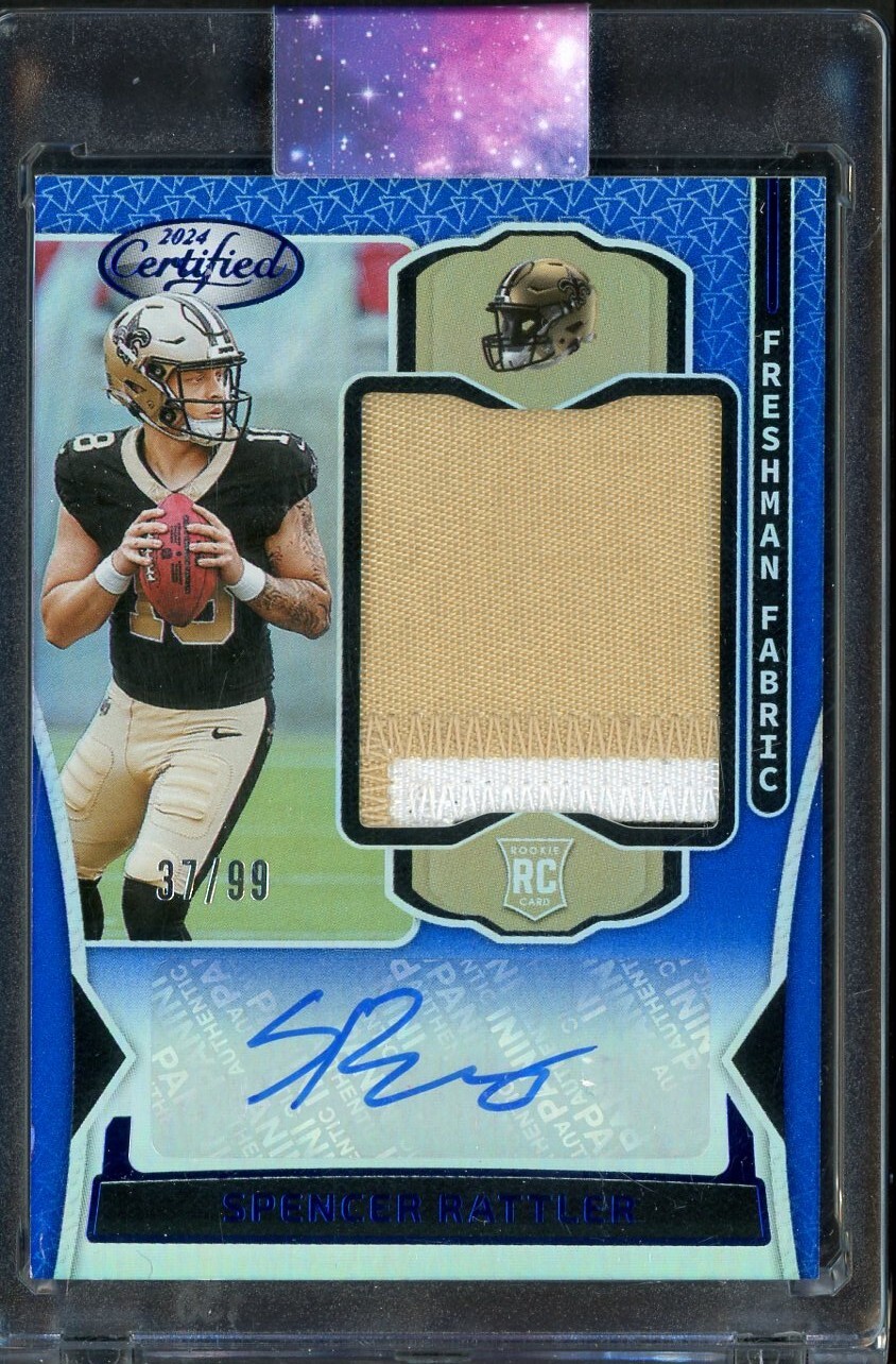 2024 Certified Freshman Fabrics Blue Spencer Rattler RPA RC Patch AUTO 37/99