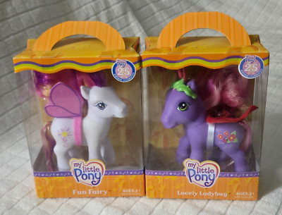 My Little Pony FUN FAIRY & LOVELY LADYBUG 25th Birthday Celebration 2 Ponies Lot