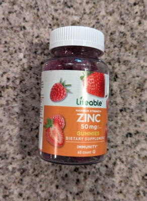 Maximum Strength Zinc Gummies, Berry, 50 mg, 60 Gummies (25 mg per Gummy)