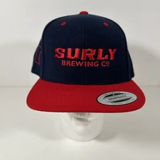 Surly Brewing Co Navy & Red Snapback Hat Cap Embroidered Minnesota - NWOT