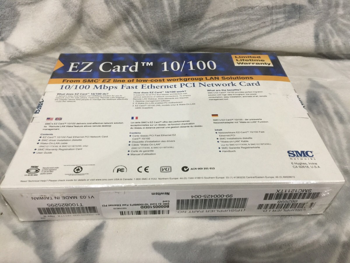 SMC EZ Card 10/100 Mbps Ethernet PCI Network Card SMC 1211TX