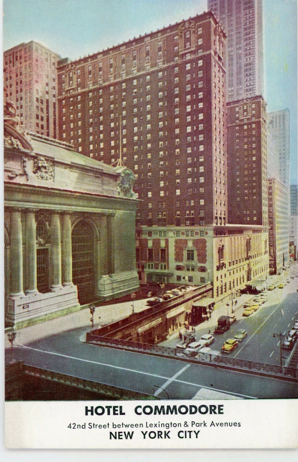 NEW YORK CITY NY "HOTEL COMMODORE 42ND ST" UNUSED ADVERTISING POSTCARD |  eBay