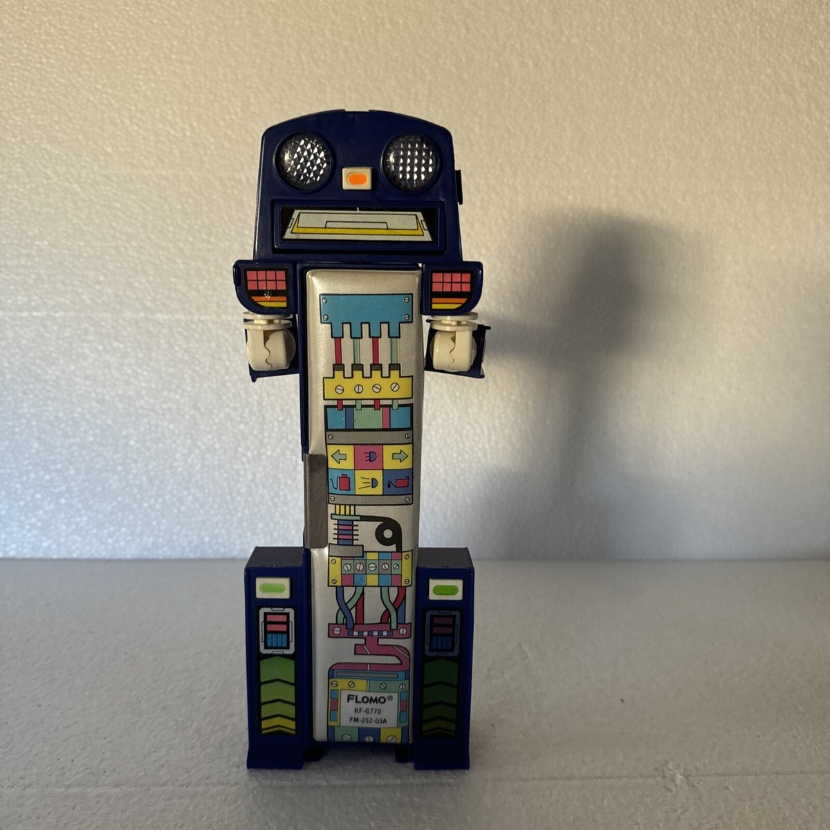 Rare Vintage Blue 80's Space Robot Pencil Box School Pencil Case