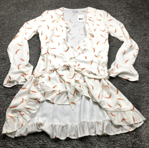 Charlie Holiday Womens Dress Sz 4 Cream Rust Chili Pepper Ruffled NWT