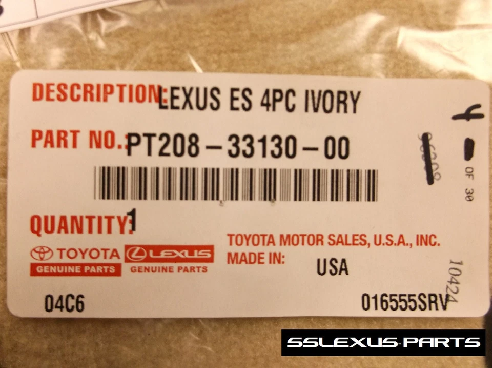 Alfombrillas Lexus ES350 ES300H (2013-2015) OEM (tostado marfil) PT208-33130-00 Foto 3 de 3