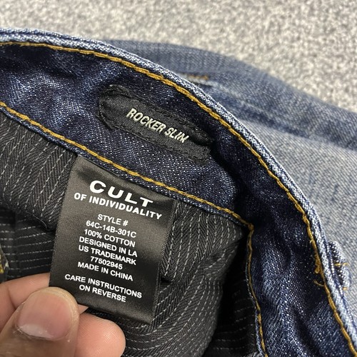 Cult of Individuality Rocker Slim Japanese Denim Men Blue Jeans Sz 38x31 - Picture 7 of 13