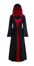 Vampire Witch Hooded Cloak Robe Costume Fancy Dress Red/Black - 3XL (FD162)