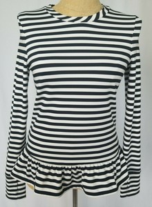 long sleeve striped peplum top