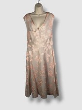 1790 Lela Rose Women's Pink Silk Floral Jacquard A-Line Dress Size 12
