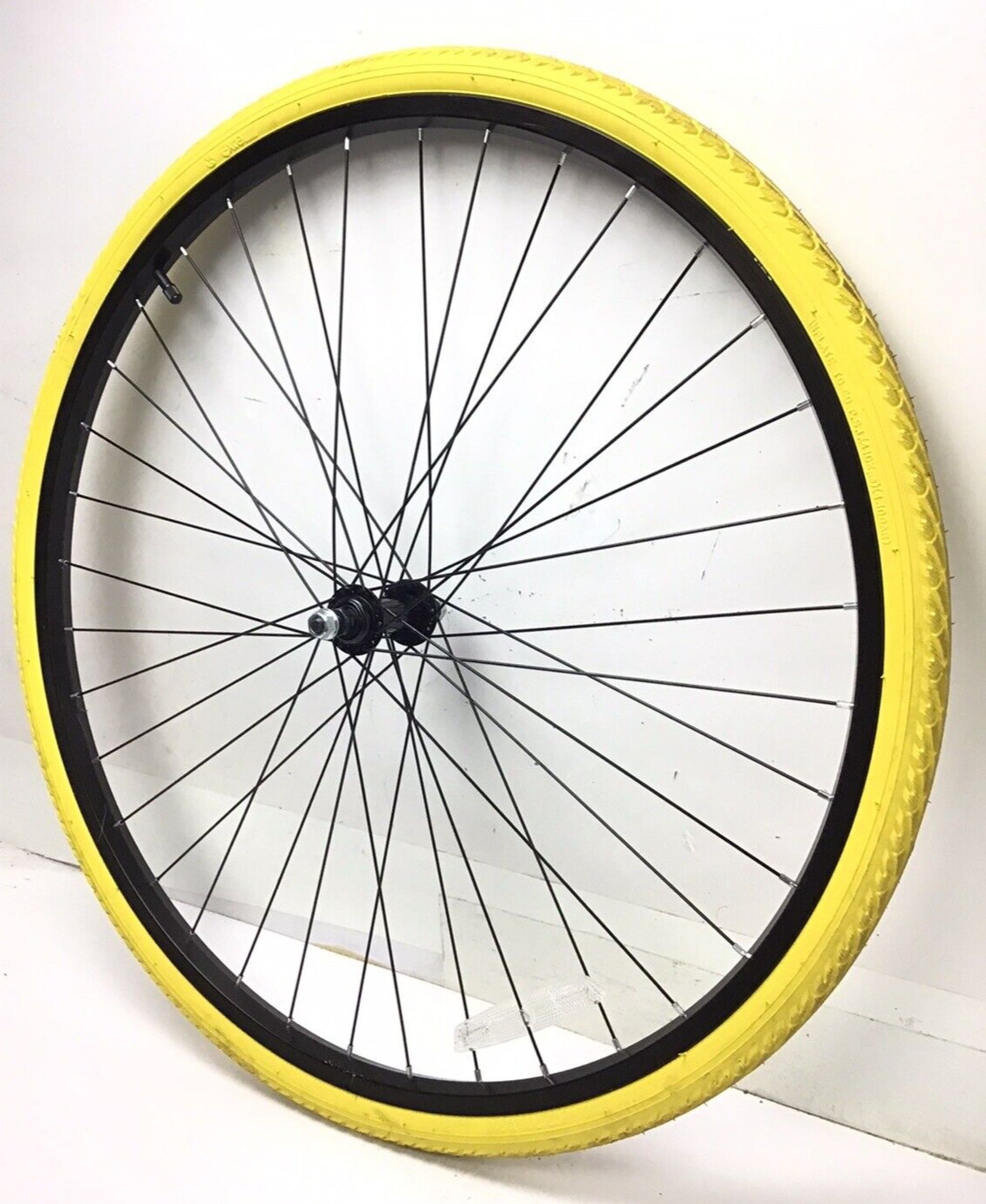 Alloy Black Wheel With 38c Yellow Tire Fixie Hybrid Bike #v19
