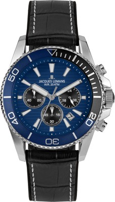 Jacques Lemans - Liverpool Diver Chrono blau 44mm - 1-2206B - Herrenuhren