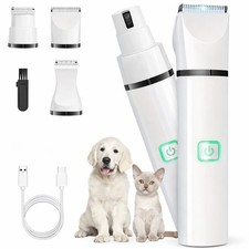 3-in-1 Dog  Cat Grooming Kit, Rechargeable Quiet Pet Clippers with Nail Grin...