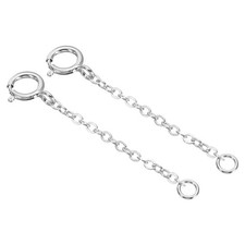 2pcs 1 Inch S925 Silver Necklace Extender Chain Extenders New