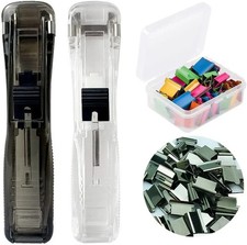 2Pcs Clam Clip Dispensers, Portable Handheld Paper Clam Clip Dispenser with 100