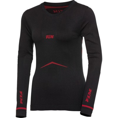 FLM Sports Damen Funktionshirt Langarm 1.0 Schwarz Atmungsaktiv Motorrad S