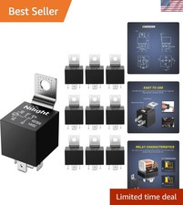 10 Pack 12V SPDT 5-Pin Electrical Relays - 30/40 Amp for Automotive  Marine