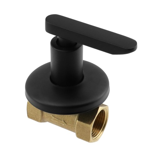 Brass Concealed Water Stop Valve Water Shut Off Valve 3/4 Inch Black Plumbing