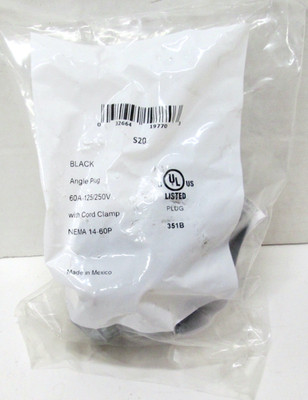 Cooper Wiring Devices S20 -  4 Prong Angle Plug - 60A 120/250V - NEW