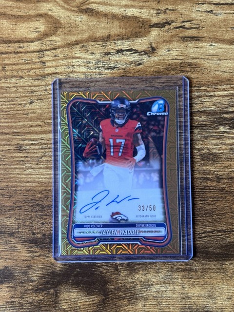 2026 Bowman Chrome Mojo gold Auto Jaylen Waddle /50 Denver Broncos