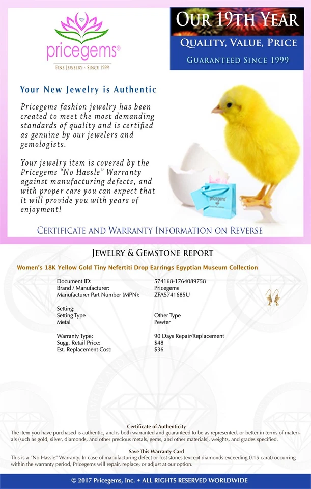 Gold Finish Tiny Nefertiti Drop Earrings Egyptian Inspired Earrings - Image 2 of 4