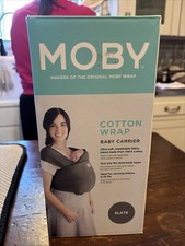 Moby Wrap - 100 Cotton Baby Carrier - 8-35 lbs - Slate Grey