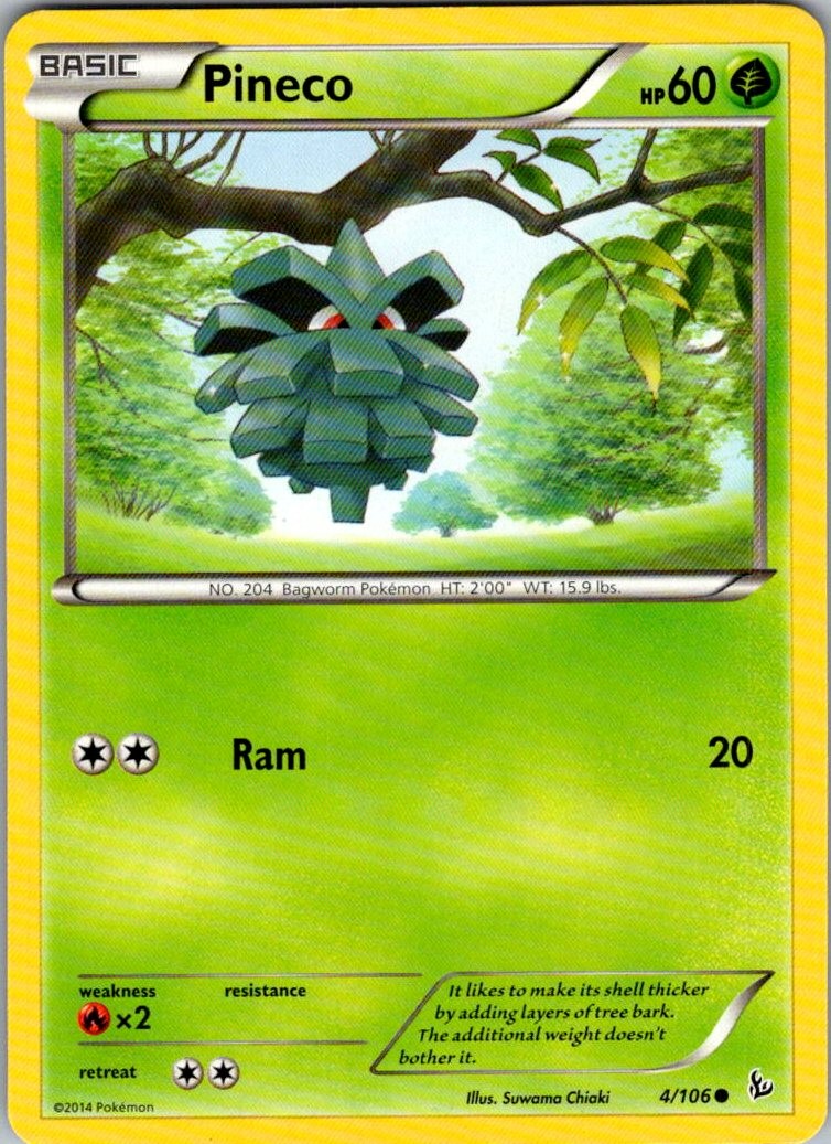 Pineco Flashfire 4/106 Common Pokemon Near Mint