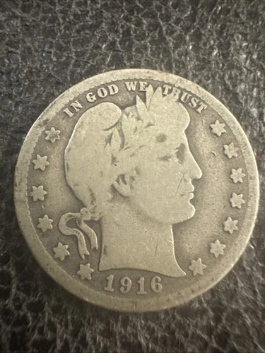 1916-D 25C Barber Quarter, Last Year Minted, Actual Coin
