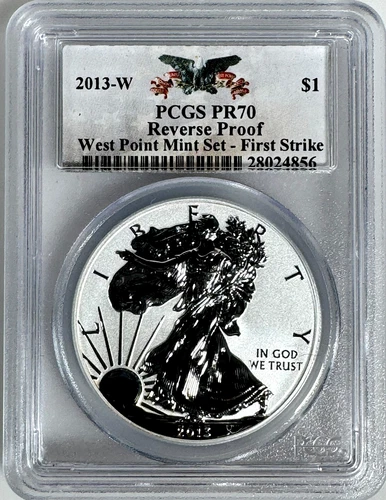 US 2013 W Silver American Eagle PCGS PR70 Reverse Proof Strike 1 Oz Bullion Coin