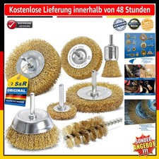7-teiliges Drahtbürsten Set für Bohrmaschine - Rostentfernung & Schleifen