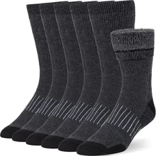 Buttons & Pleats Wool Socks for Men & Women Merino Thermal Warm Cozy Winter Boot