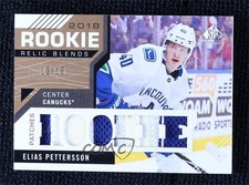 2018 SP Game Used Rookie Relic Blends 13/15 Elias Pettersson #RRB-EP Patch 5vt