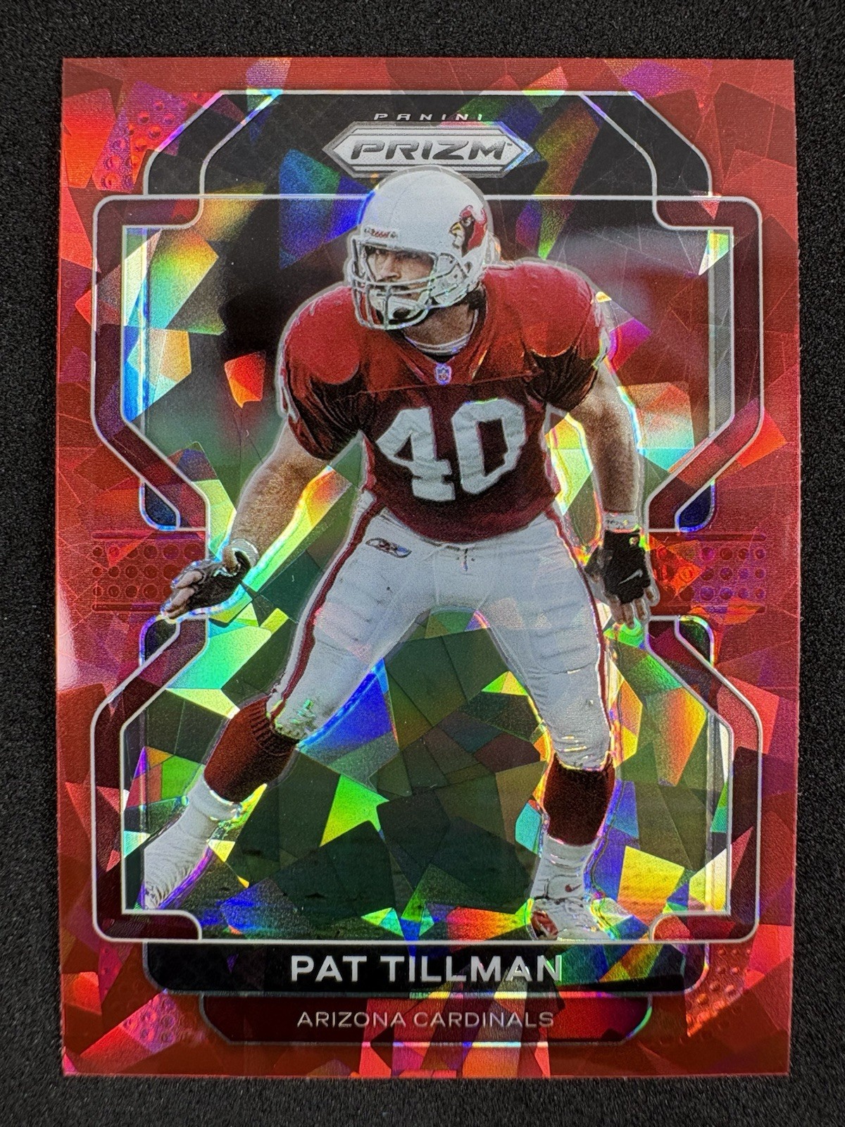 2021 Panini Prizm Pat Tillman #83 Red Cracked Ice Prizm Arizona Cardinals