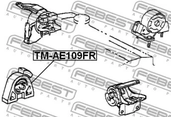 TM-AE109FR MONTAJE MOTOR MONTAJE DELANTERO FEBEST PARA TOYOTA COROLLA 1.8L Foto 3 de 4
