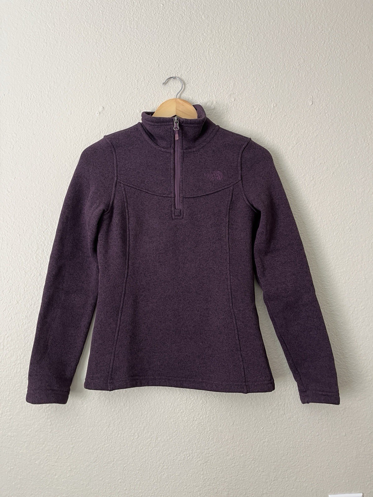The North Face Fleece 1/4 Zip Pullover Sweater Women XS Purple High Neck