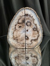 Schwarzer Achat 24kt Goldrand Quarz Premium Buchstützen 2 Ornament handverlesen