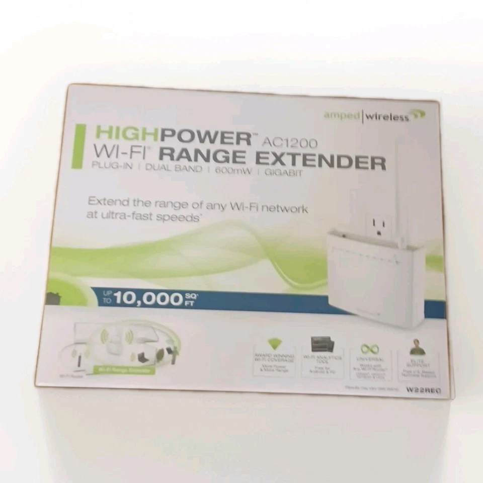 Amped Wireless High Powered AC1200 Plug-In Wi-Fi Range Extender W22REC - Image 3 of 4
